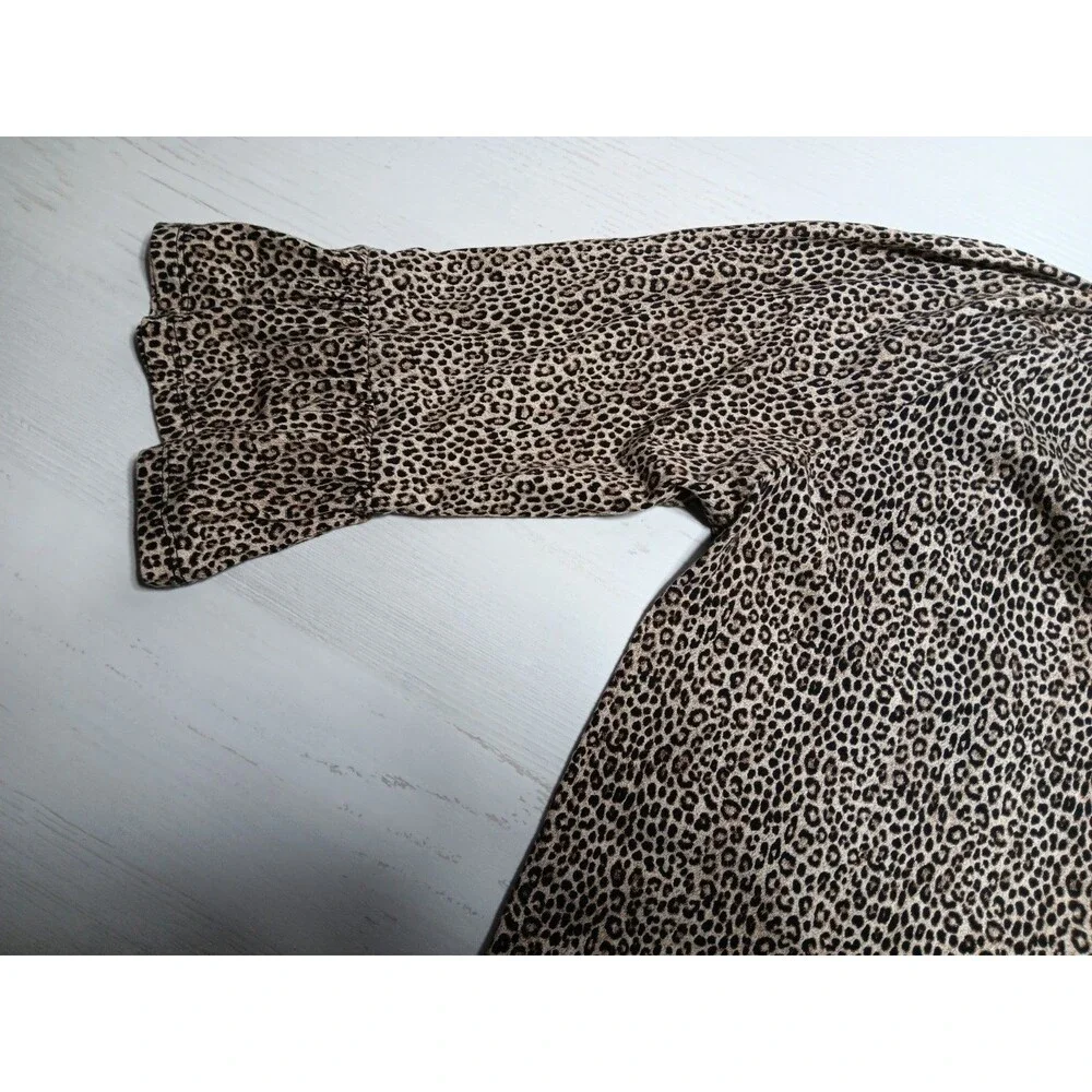 Michael Michael Kors Cheetah Animal Print Blouse Top 3/4 Sleeve Women's  Small